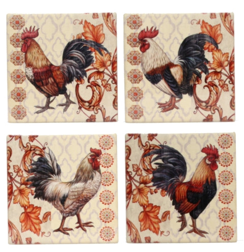 Rooster Coasters - Set of 4