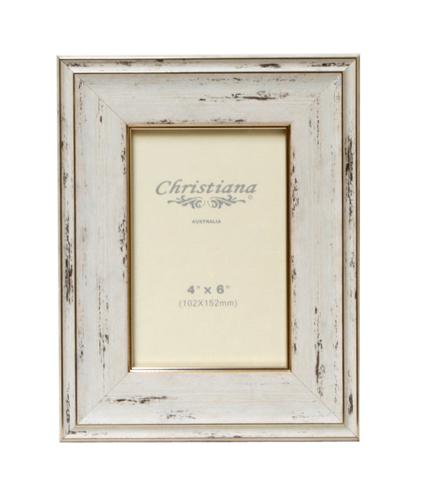 White Wood Look Photo Frame 10x15cm