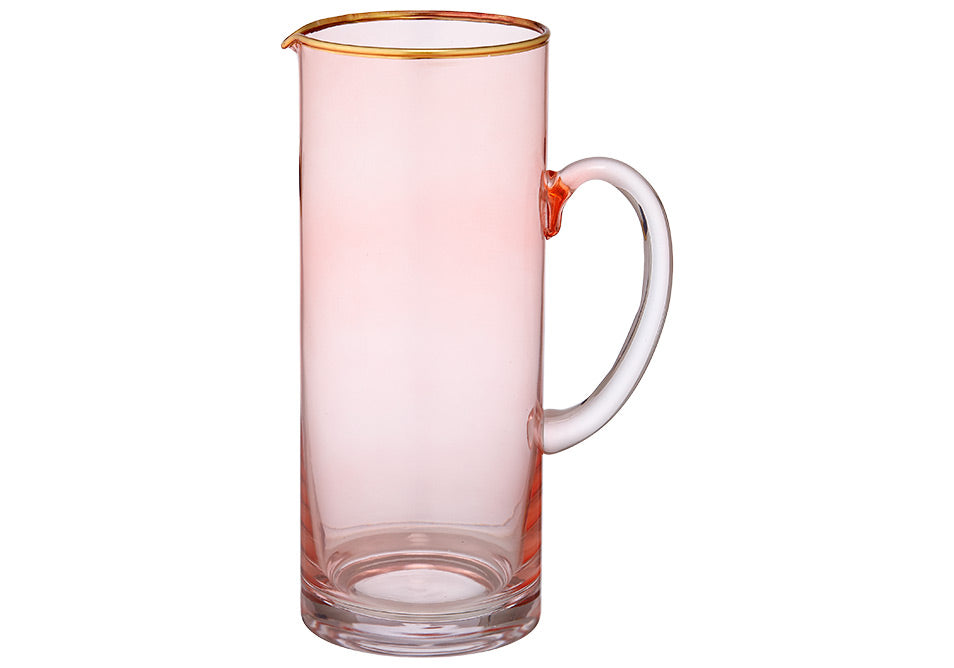 Peach & Gold Glass Jug