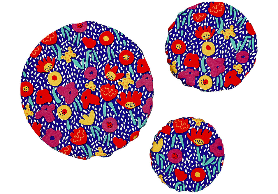 Ladelle Villa Bright Flower 3pk Stretch Bowl Covers