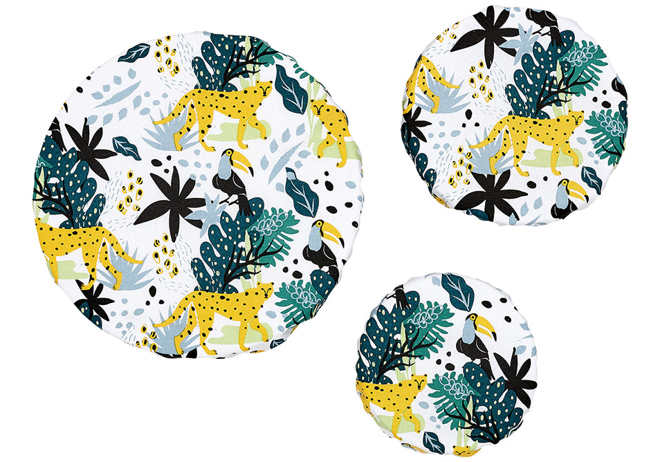 Ladelle Villa Jungle Jumble 3pk Stretch Bowl Covers