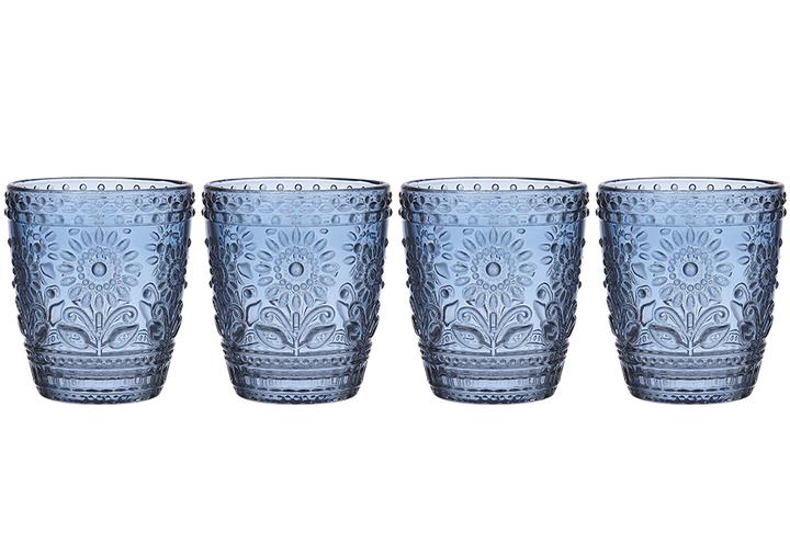 Sunflower Navy Glass Tumbler