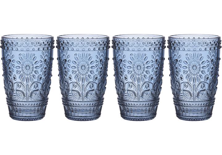 Sunflower Navy Highball Glass Tumbler