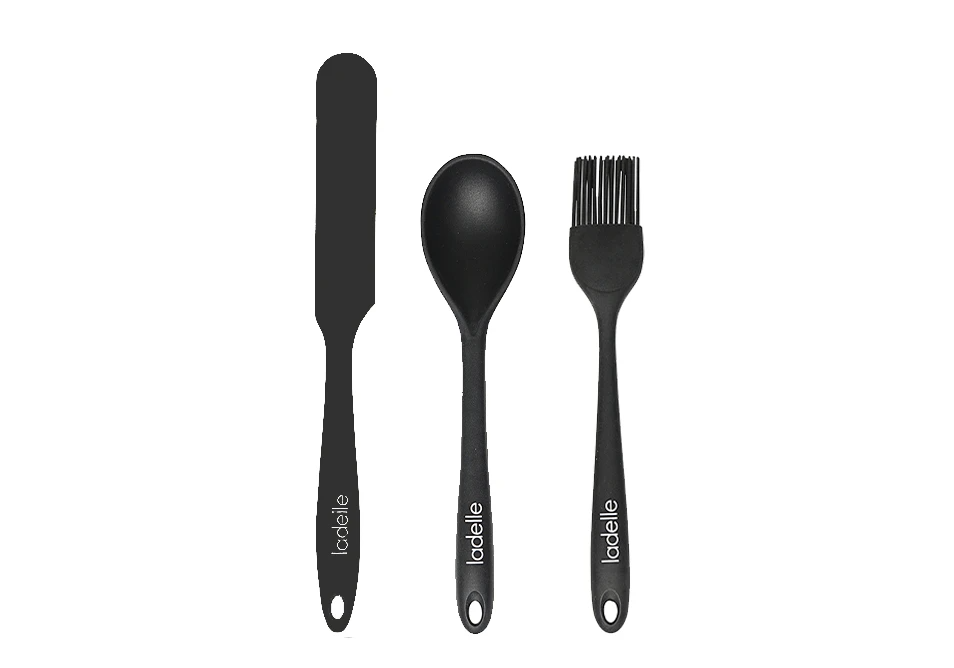 Ladelle Professional Series Black Silicone Utensil 3pce