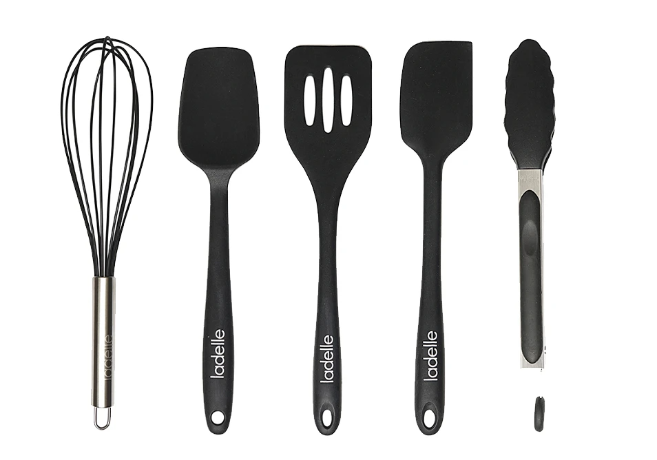 Ladelle Professional Series Black Silicone Utensil 5pce