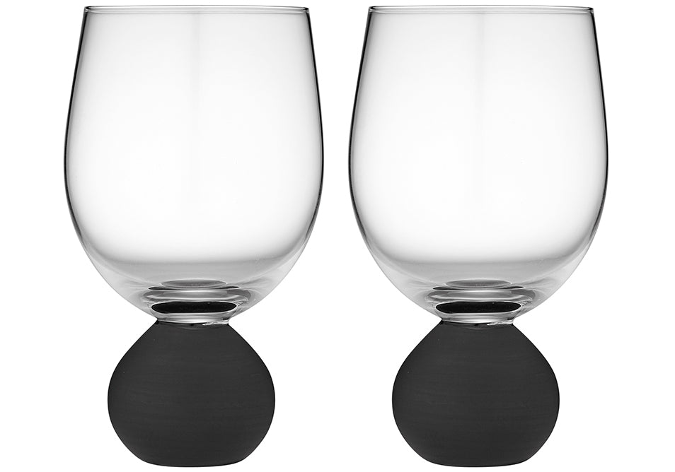 Astrid Matte Black 2pk Wine Glass