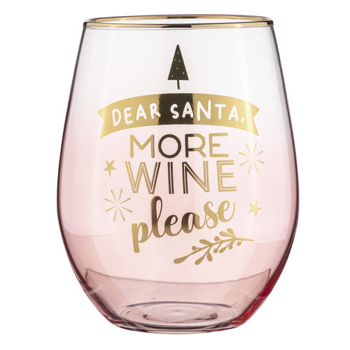 Ladelle More Wine Please Jingle Wine Glass