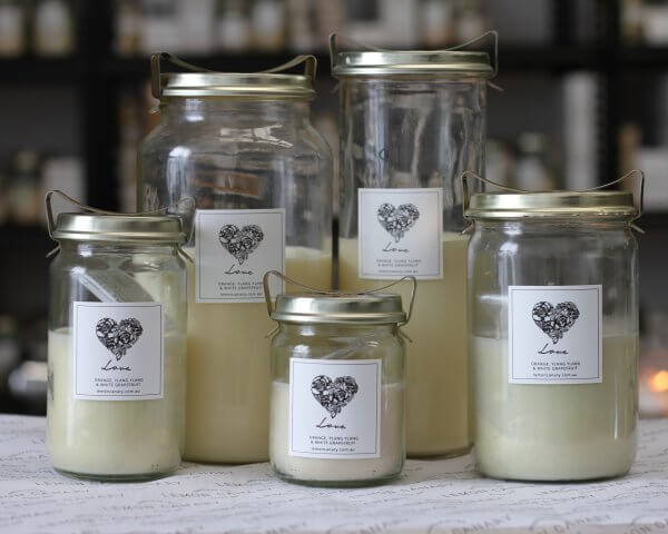 Organic Rose Otto; Ylang Ylang; Orange & Patchouli Vintage Jar 500g - Love by Lemon Canary