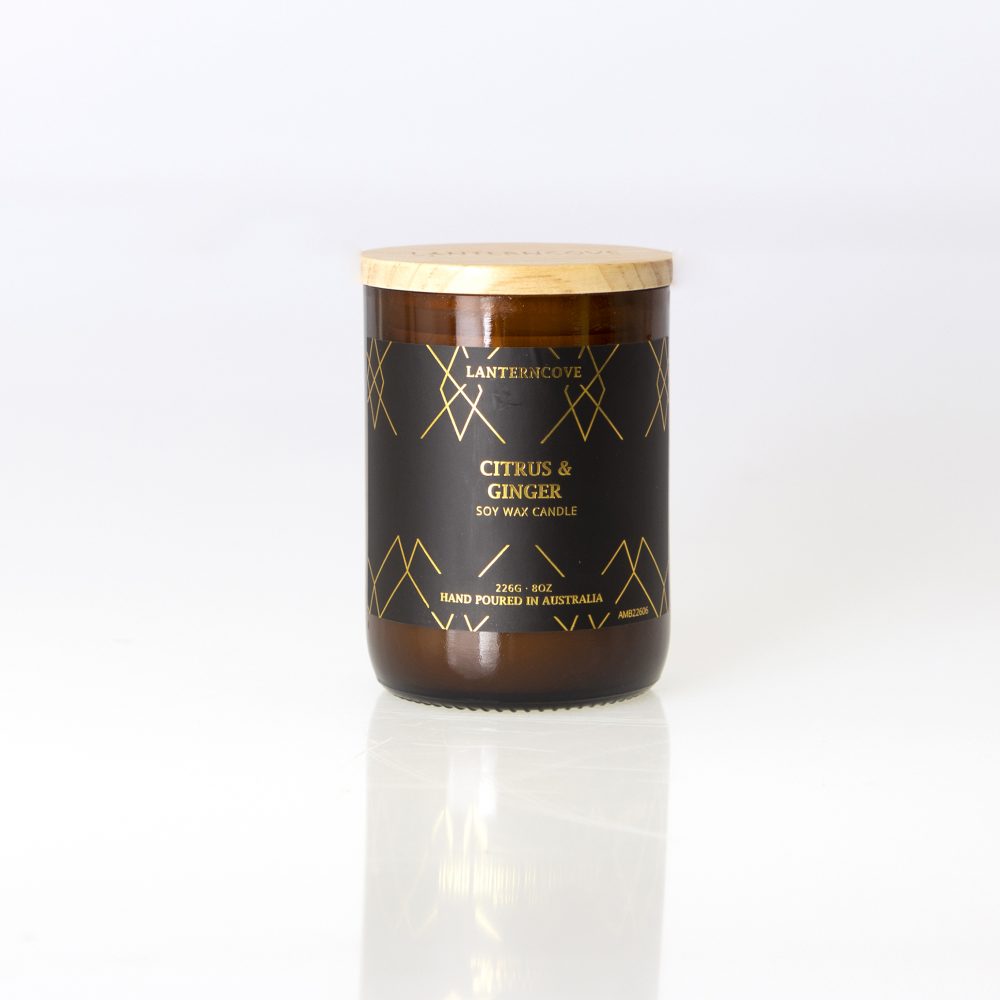 Amberesque Soy Wax Candle - Citrus Ginger