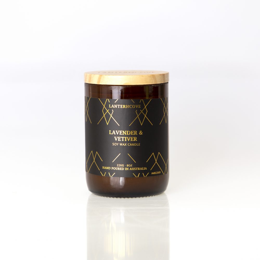 Amberesque Soy Wax Candle - Lavender & Vetiver