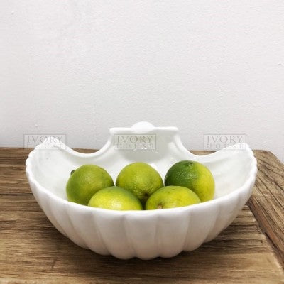 White Ceramic Scallop Shell Dish