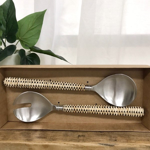 Wicker Salad Server Set
