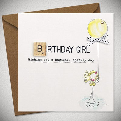 Birthday Girl Scrabbley Greeting Card