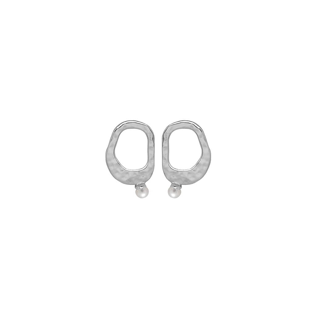 Murkani Riviera Small Pearl Earrings - Sterling Silver