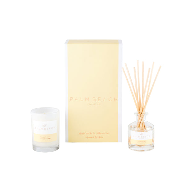 Coconut & Lime Mini Diffuser & Candle Pack by the Palm Beach Collection