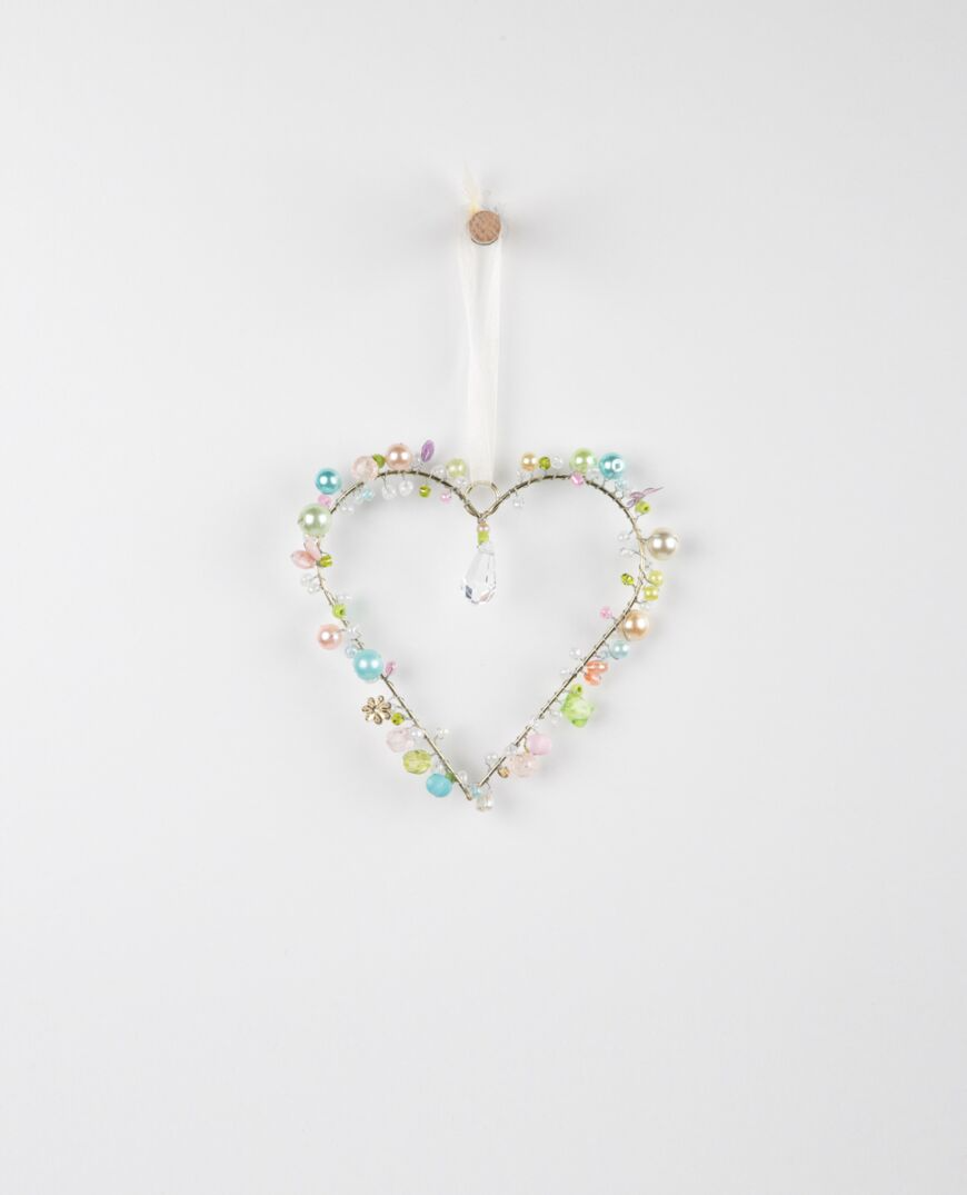 Storybook Hanging Beaded Heart