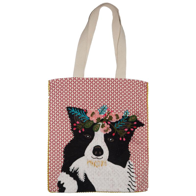 Ruby Star Border Collie Cotton Bag