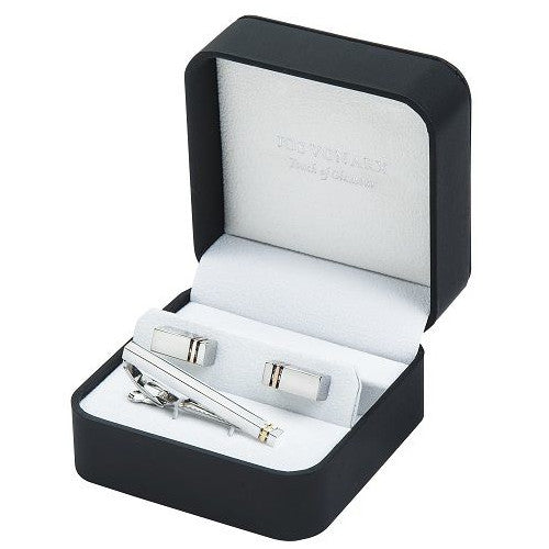 Silverplated Tie Bar/Cufflinks