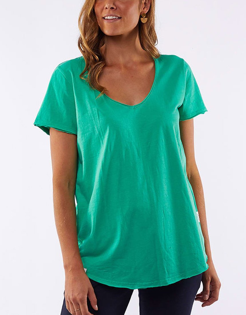 Elm Fundamental Bright Green Vee Tee