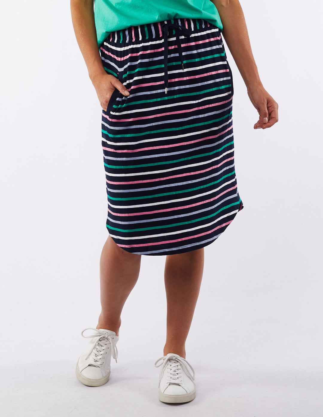 Elm Connected Navy Stripe Skirt