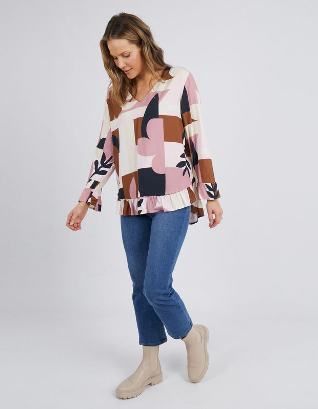 Elm Abstraction Blouse - Dust