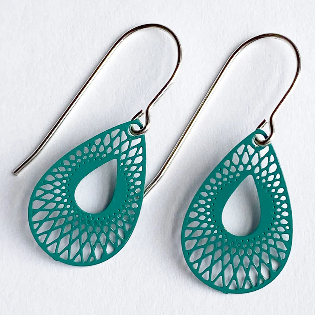 ‘Mila’ Earrings in Forest Green