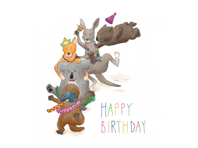 Mini Card - Conga Line Happy Birthday