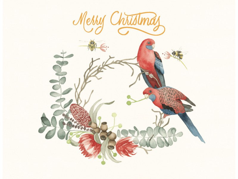 Rosella Wreath Christmas Card