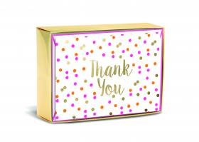 Neon Dots Thank You Boxed Cards by Graphique