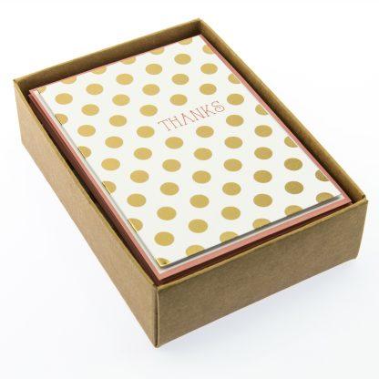 Graphique Gold Polkadots Thanks Boxed Cards