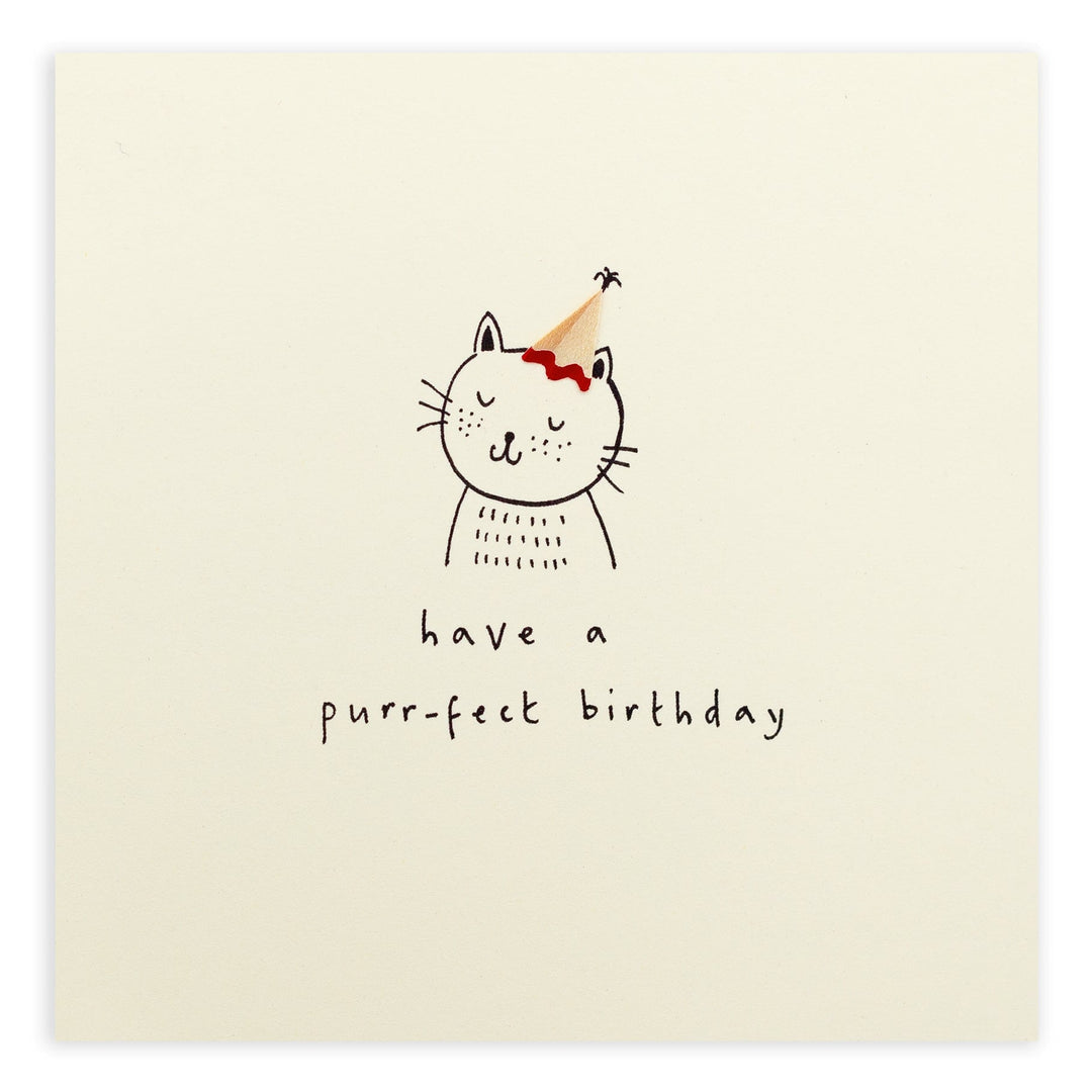 Pencil Shavings Purrfect Birthday Greeting Card
