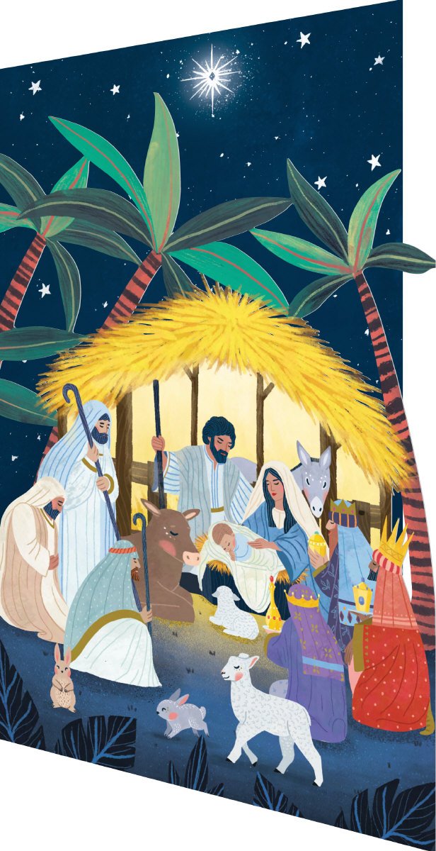 Roger la Borde Christmas Manger Lasercut Christmas Card
