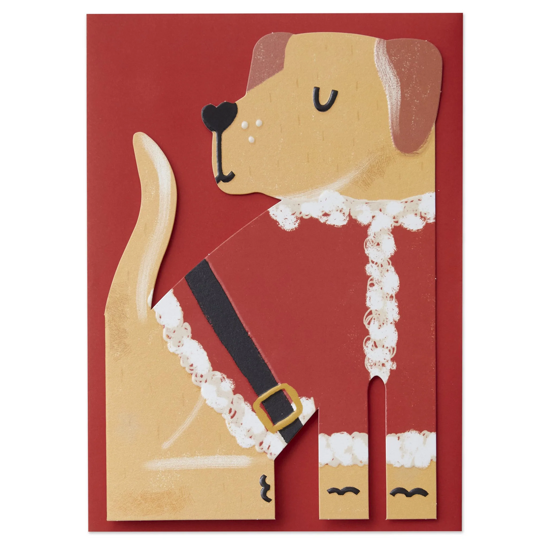 Raspberry Blossom Pawsome Labrador Christmas Card