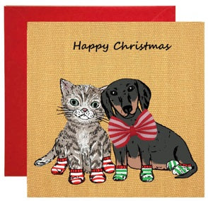 Apple & Clover Dachshund Friend Christmas Card
