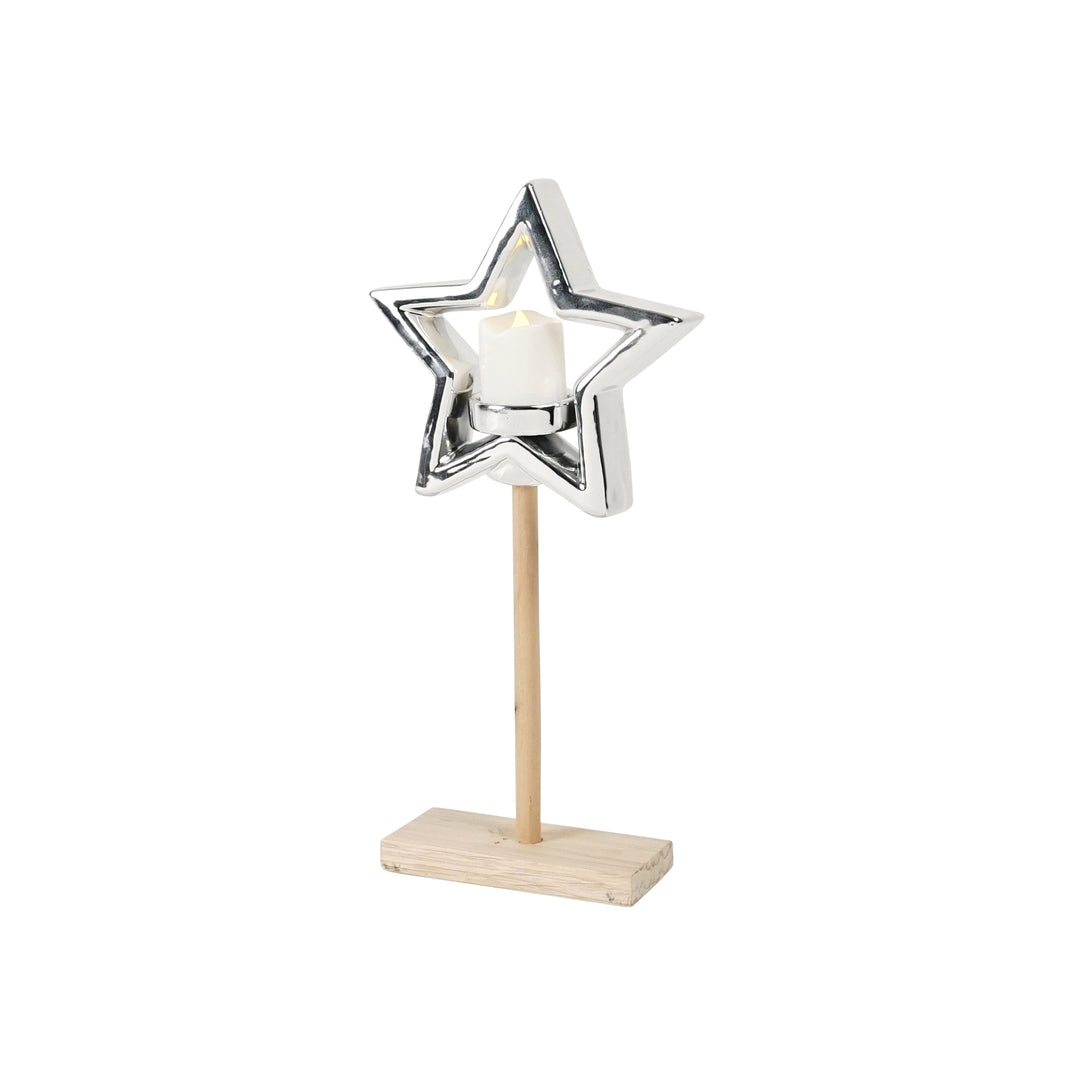 Bergin Ceramic & Timber Star Votive - Small