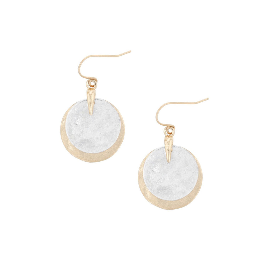 Tiger Tree Gold & Silver Double Disk Earrings