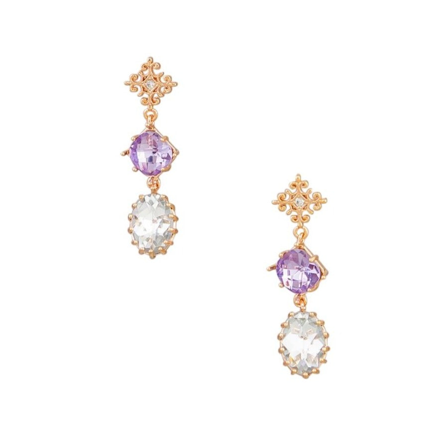 Tiger Tree Rose Gold Glam Drop Earrings