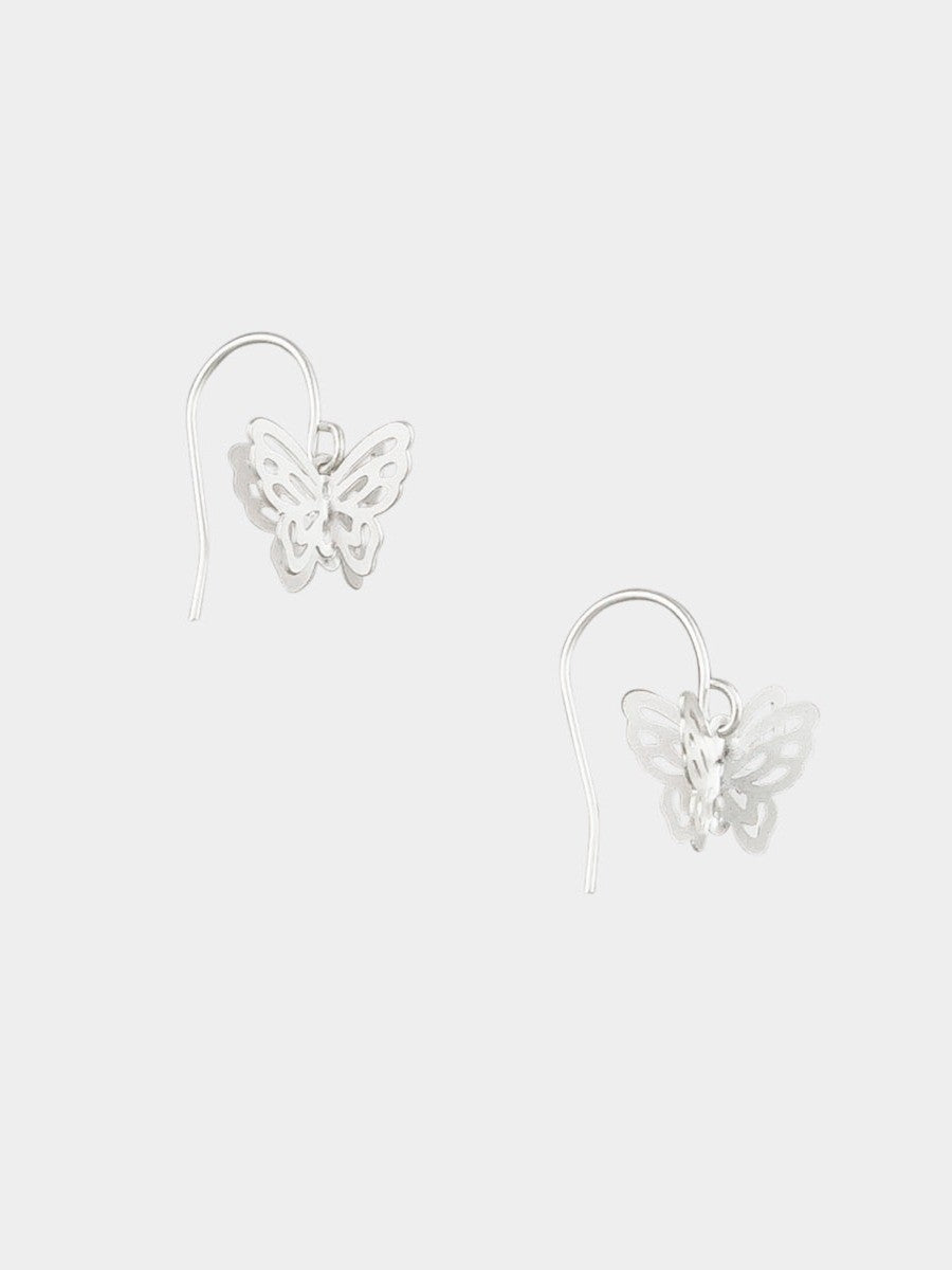 Tiger Tree Silver Butterfly Earrings