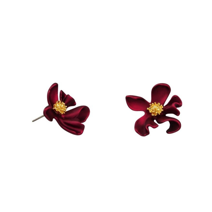 Tiger Tree Wine Wild Flower Earrings