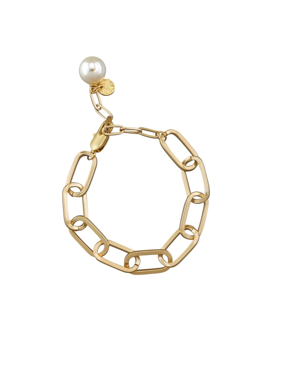 Tiger Tree Gold Chunky Pearl Bracelet
