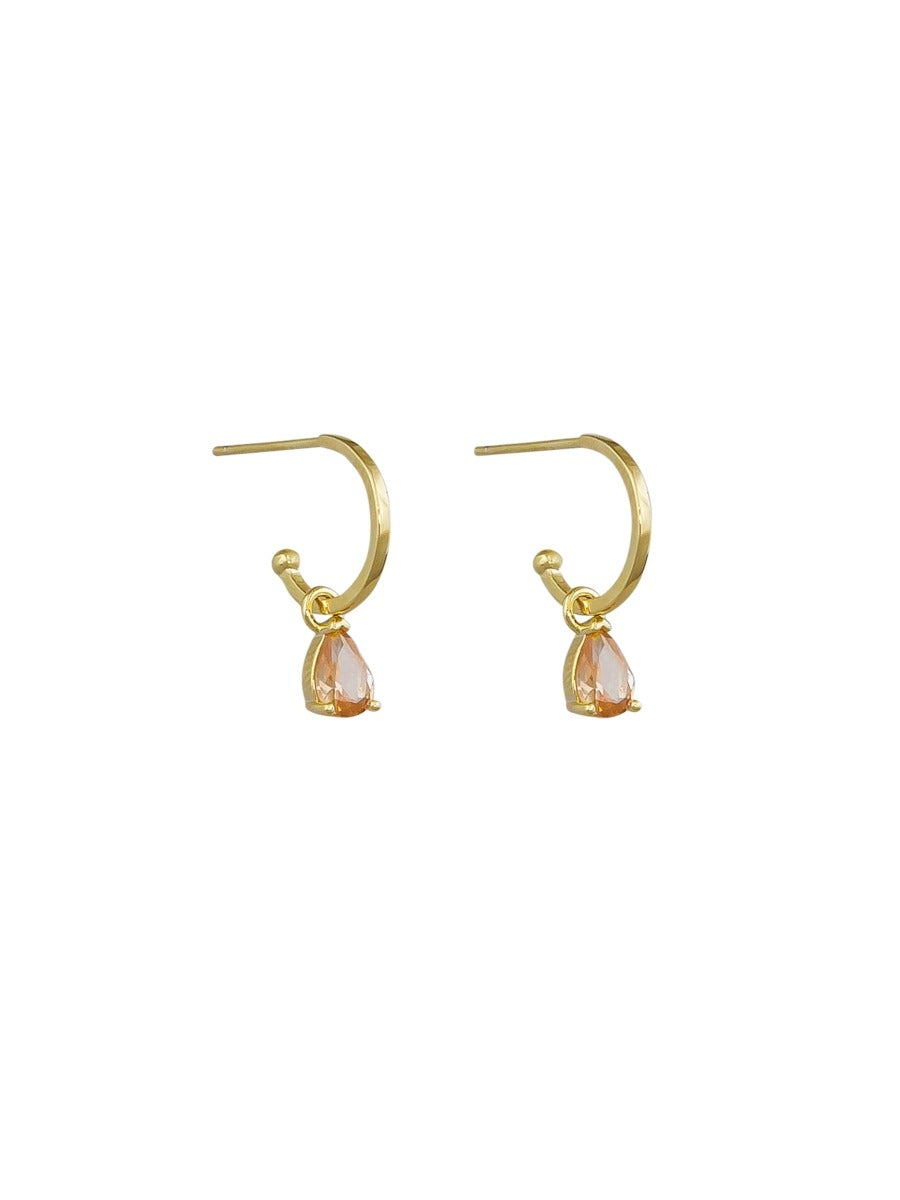Tiger Tree Champagne Crystal Tear Huggie