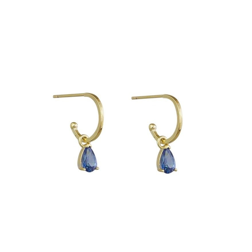 Tiger Tree Sapphire Crystal Tear Huggie