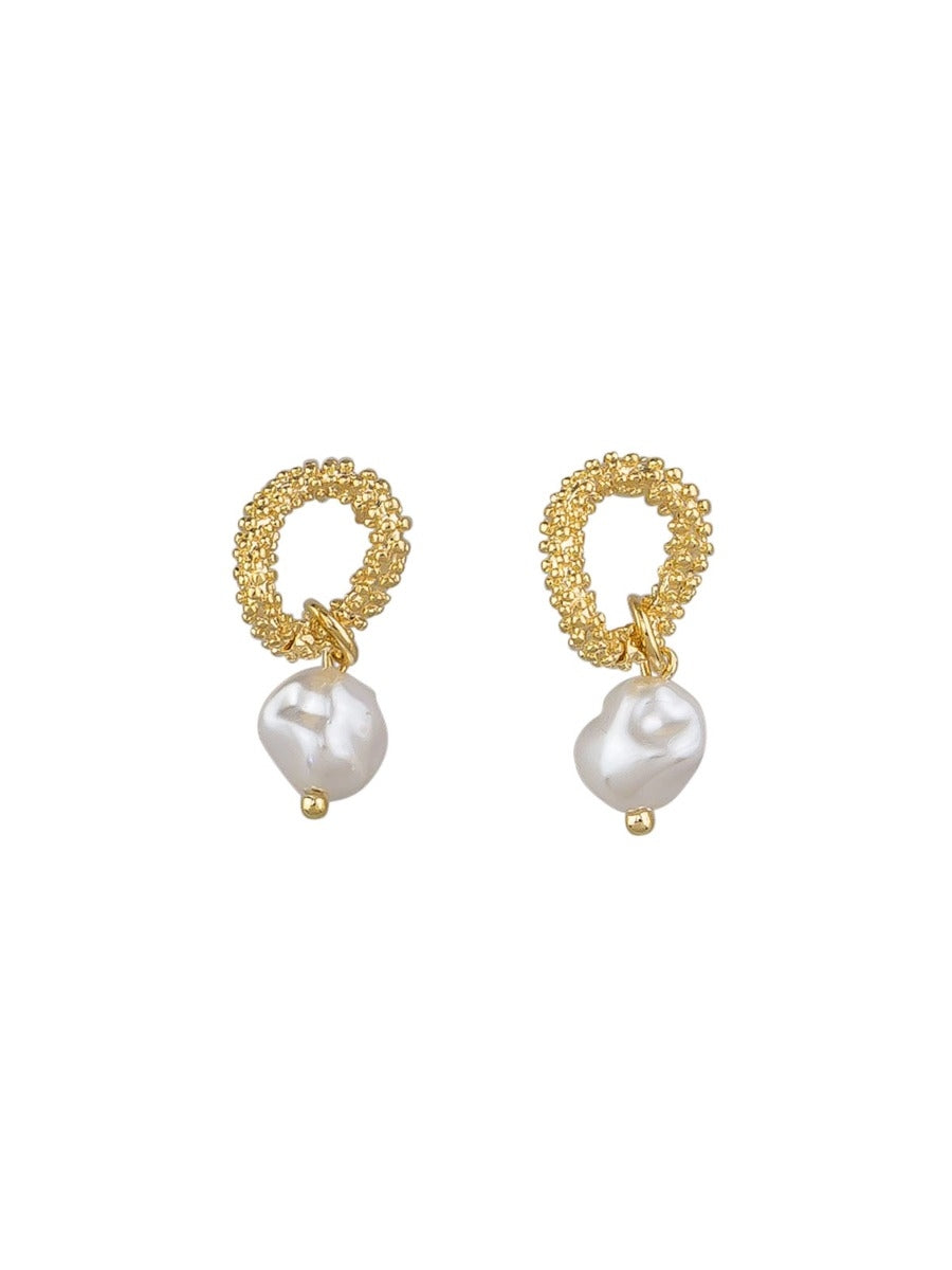 Tiger Tree Pearl Drop Earrings