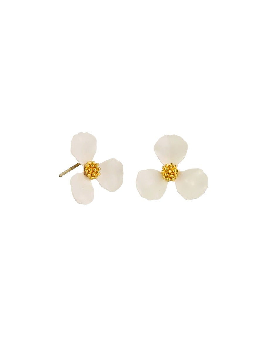 Tiger Tree White Wild Flower Earrings