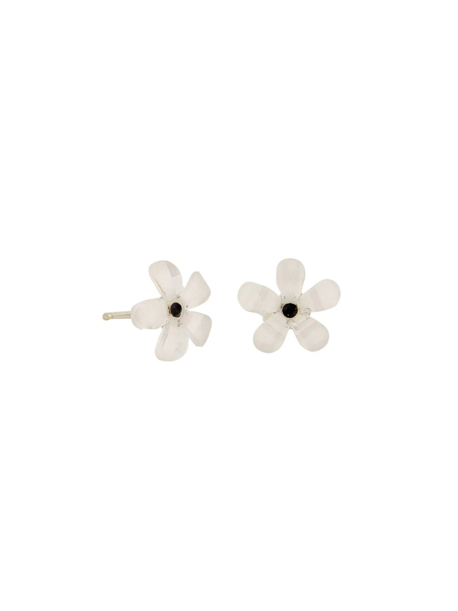 Tiger Tree White Blossom Flower Earrings