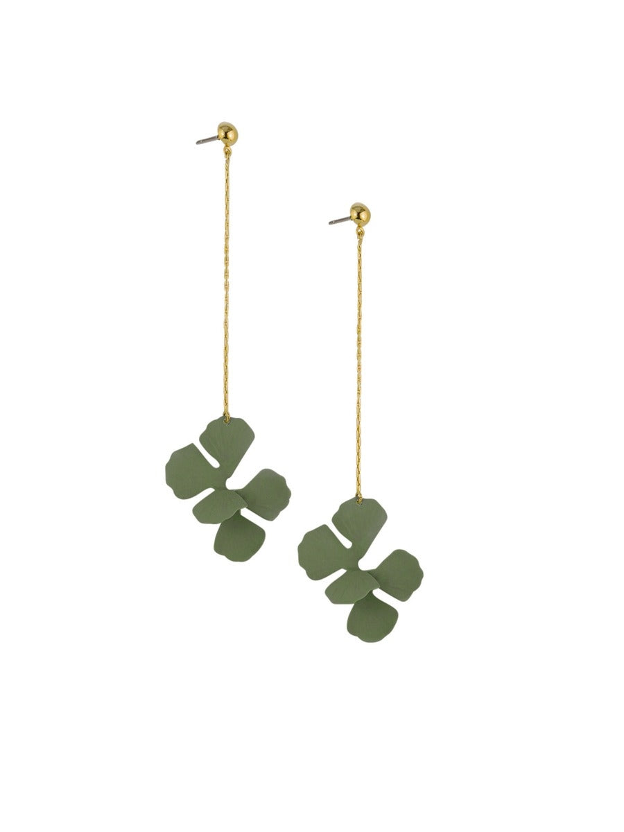 Tiger Tree Green Flora Drop Earrings