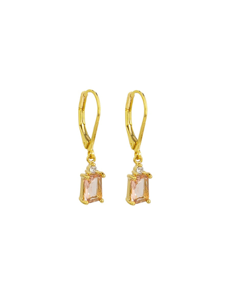 Tiger Tree Peach Crystal Drop Huggie