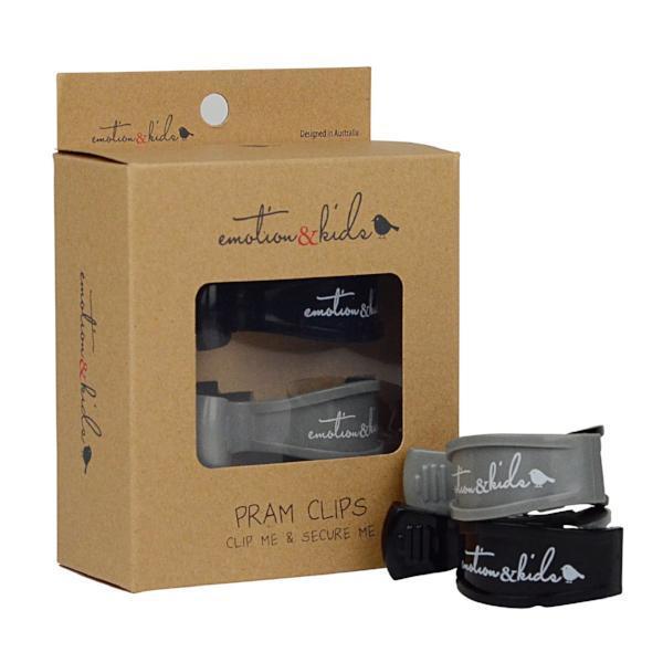 Black & Grey 2 Pack Pram Clips