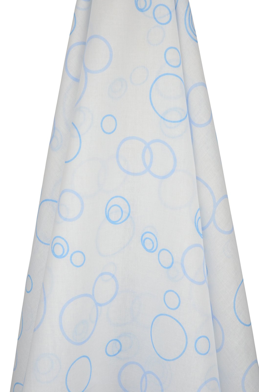 White Muslin with Blue Bubbles