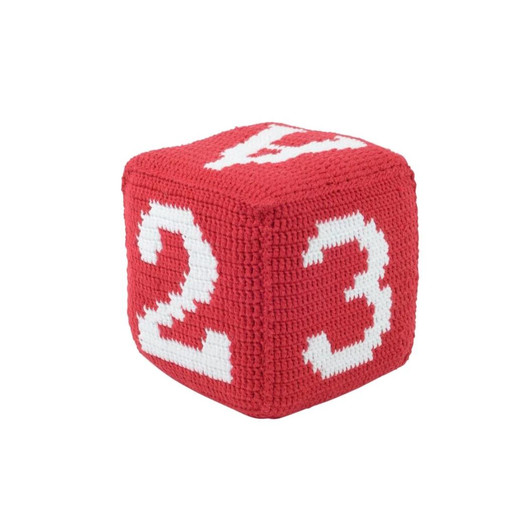 Red ABC 123 Crochet Cube